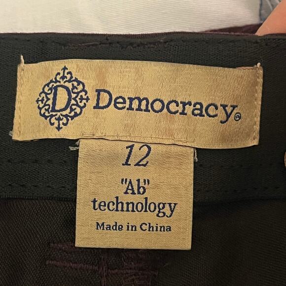 Democracy AB Technology Skinny Jeans Mid Rise Zip Fly Women Burgundy Size 12 - Picture 4 of 9